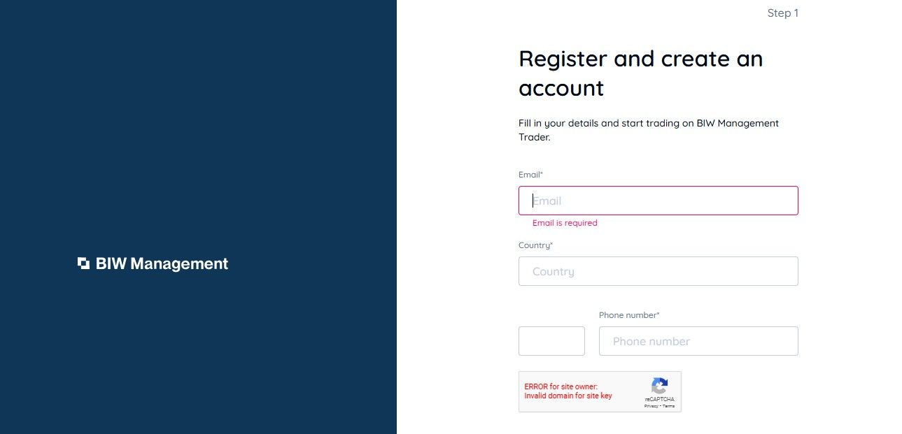 BIW Management Registration Page BIW Management Registration Page