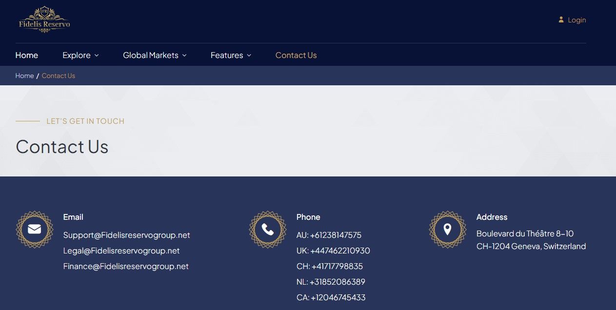 Fidelis Reservo Customer Support Fidelis Reservo Customer Support
