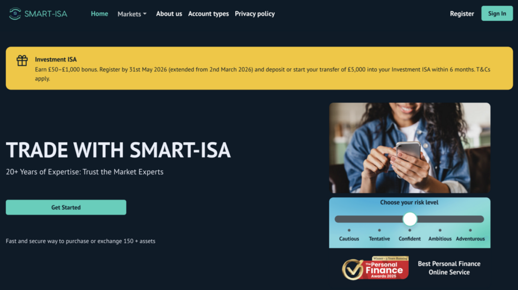 smart-isa home page screenshot